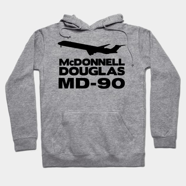 McDonnell Douglas MD-90 Silhouette Print (Black) Hoodie by TheArtofFlying